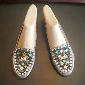 New wot, jewel embellished, moccasin/loafer shoes